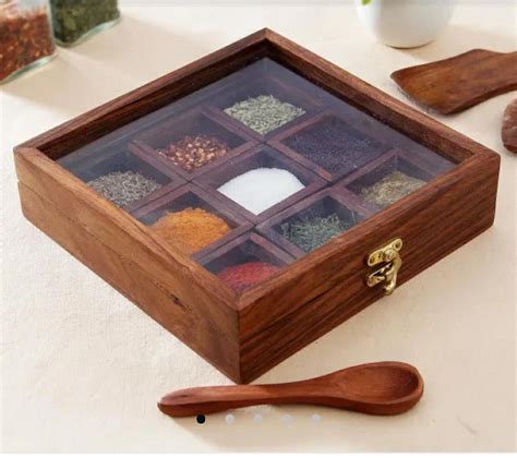 Steel and wooden Spice Boxes 